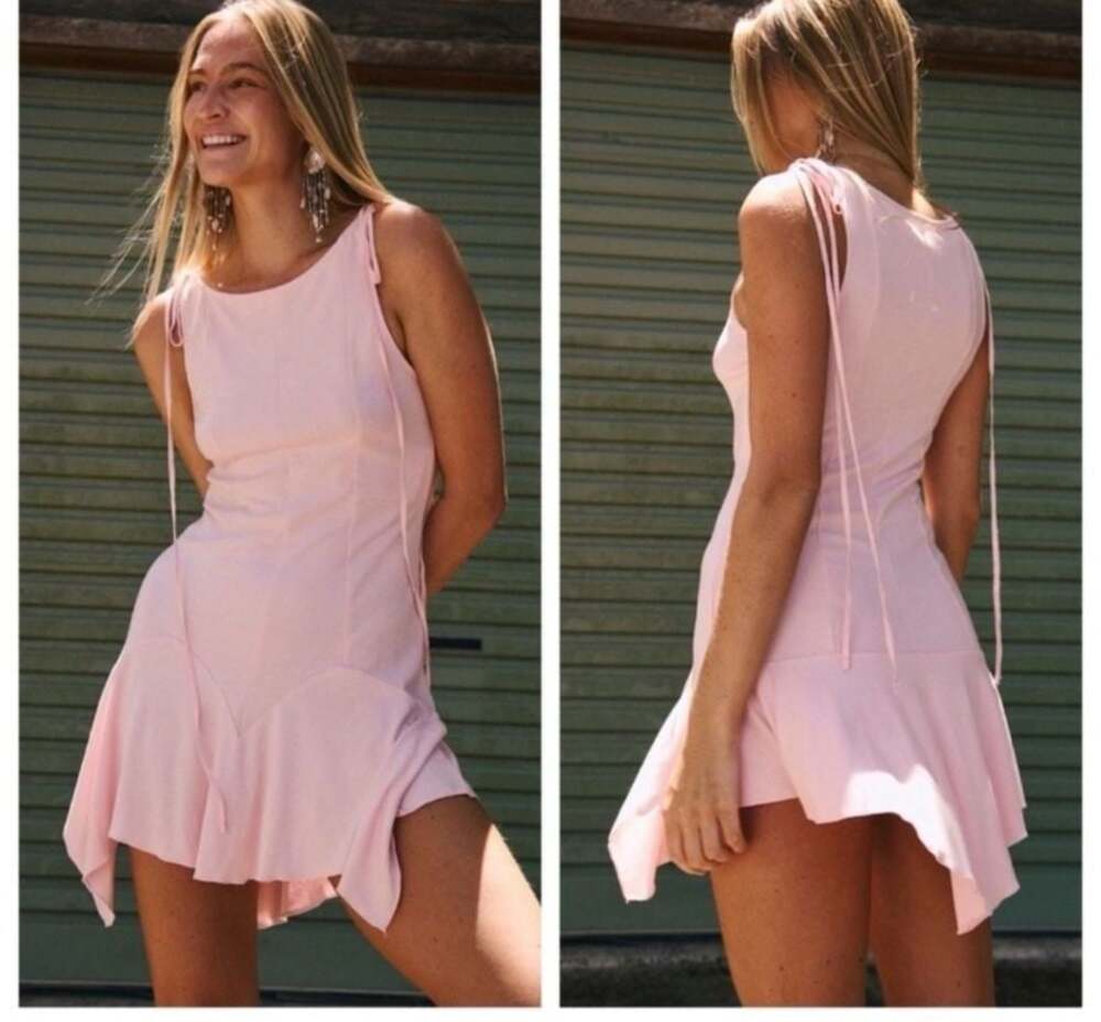 Free People Good Feels Pointed Drop-Waist Mini Dress